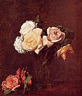 Vase Canvas Paintings - Roses in a Vase
